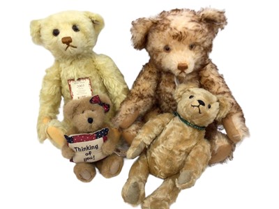 Lot 1906 - Steiff bears 01500, 660955 and 4072246,  designer bears including Beardwell Bear, Diary bears and others. (9)