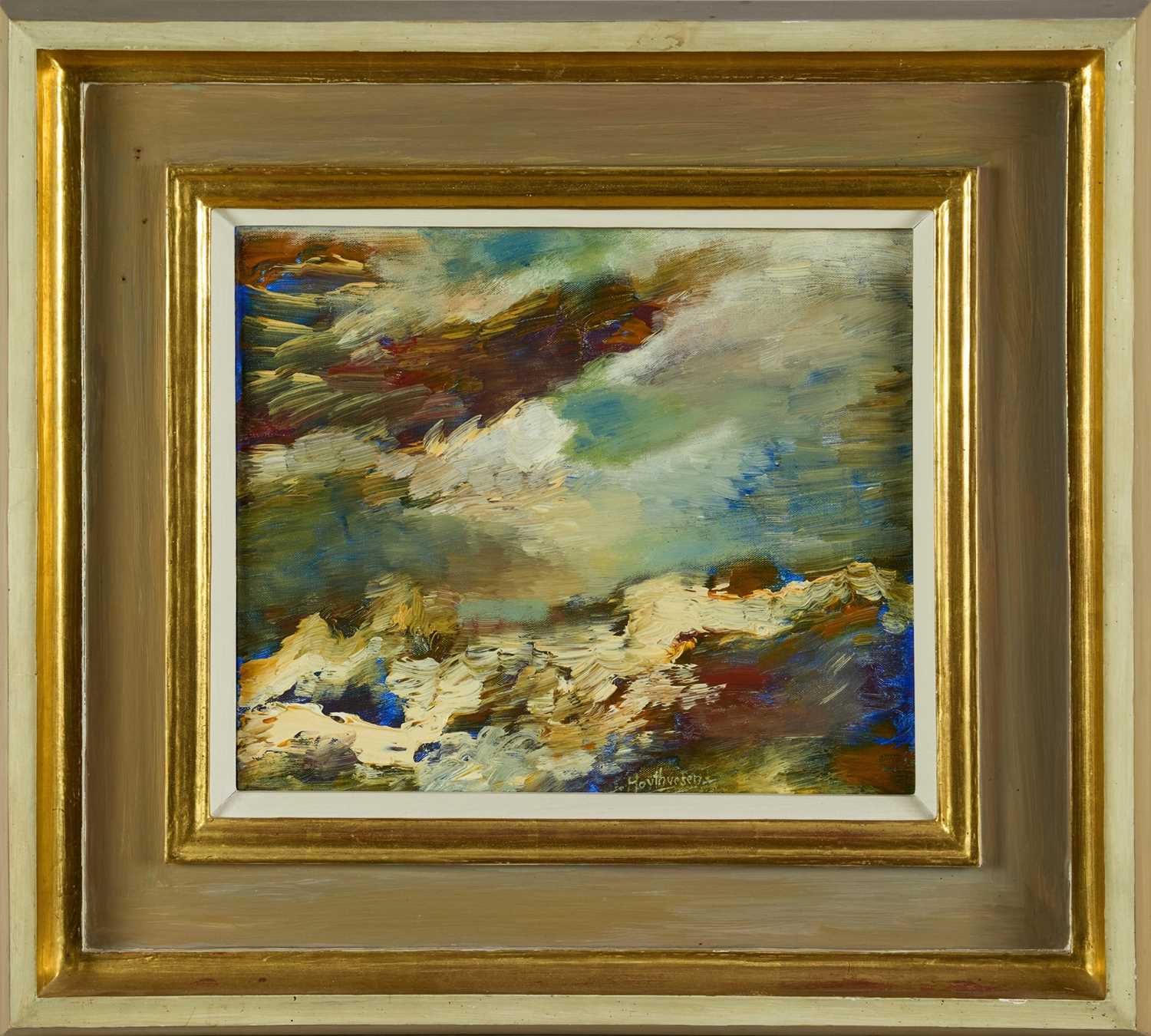 Lot 989 - Albert Houthuessen (1903-1973), acrylic on canvas, White Moon