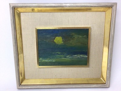 Lot 988 - Albert Houthuessen (1903-1973) acrylic on board, moon over tide