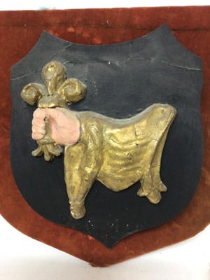 Lot 982 - Group of six decorative polychrome shields