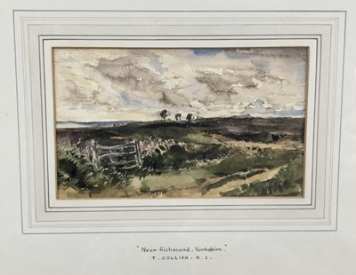 Lot 68 - Thomas Collier (1840-1891) watercolour - Near Richmond, Yorkshire, 9cm x 15cm, in glazed frame