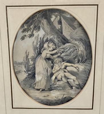 Lot 66 - Edward Francis Burney (1769-1848) monochrome wash, two figures
