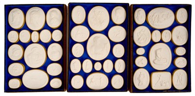 Lot 985 - 19th century Grand Tour stacking set of plaster intaglios