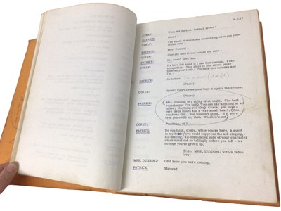 Lot 983 - Original script for the 1974 stage production of 'Knuckle' by David Hare with Douglas Wilmer in the role of Patrick Delafield, Edward Fox leading the cast