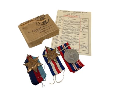 Lot 729 - Second World War naval medal group comprising 1939 - 1945 Star, France and Germany Star and War medal in box of issue.