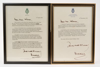Lot 978 - A collection of personal letters from HRH The Prince of Wales, now HM King Charles III, to Douglas Wilmer and his widow