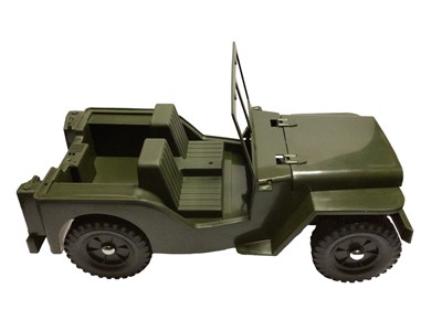 Lot 395 - Cherilea Big 12 Series Military Jeep with supply trailer & towing winch, boxed No.2637. (1)