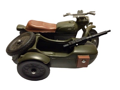 Lot 398 - Cherilea German Army Motorcycle & Side-Car, boxed (heavily taped) No.2605 (1)