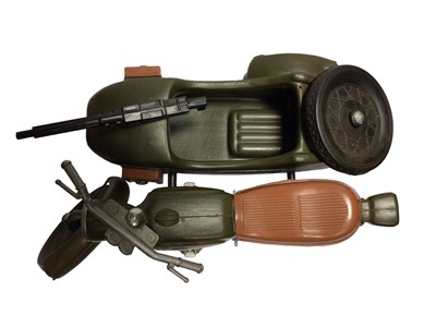 Lot 398 - Cherilea German Army Motorcycle & Side-Car, boxed (heavily taped) No.2605 (1)