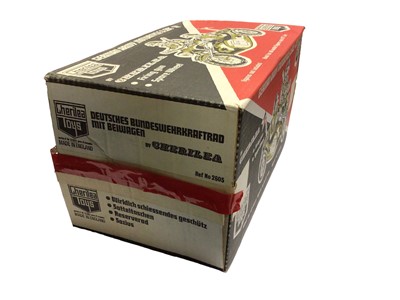 Lot 398 - Cherilea German Army Motorcycle & Side-Car, boxed (heavily taped) No.2605 (1)