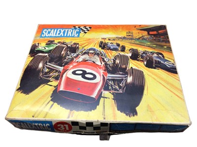 Lot 1934 - Vintage Scalextric Sports 31 Set, with slot cars, controllers and accessories, boxed (1)