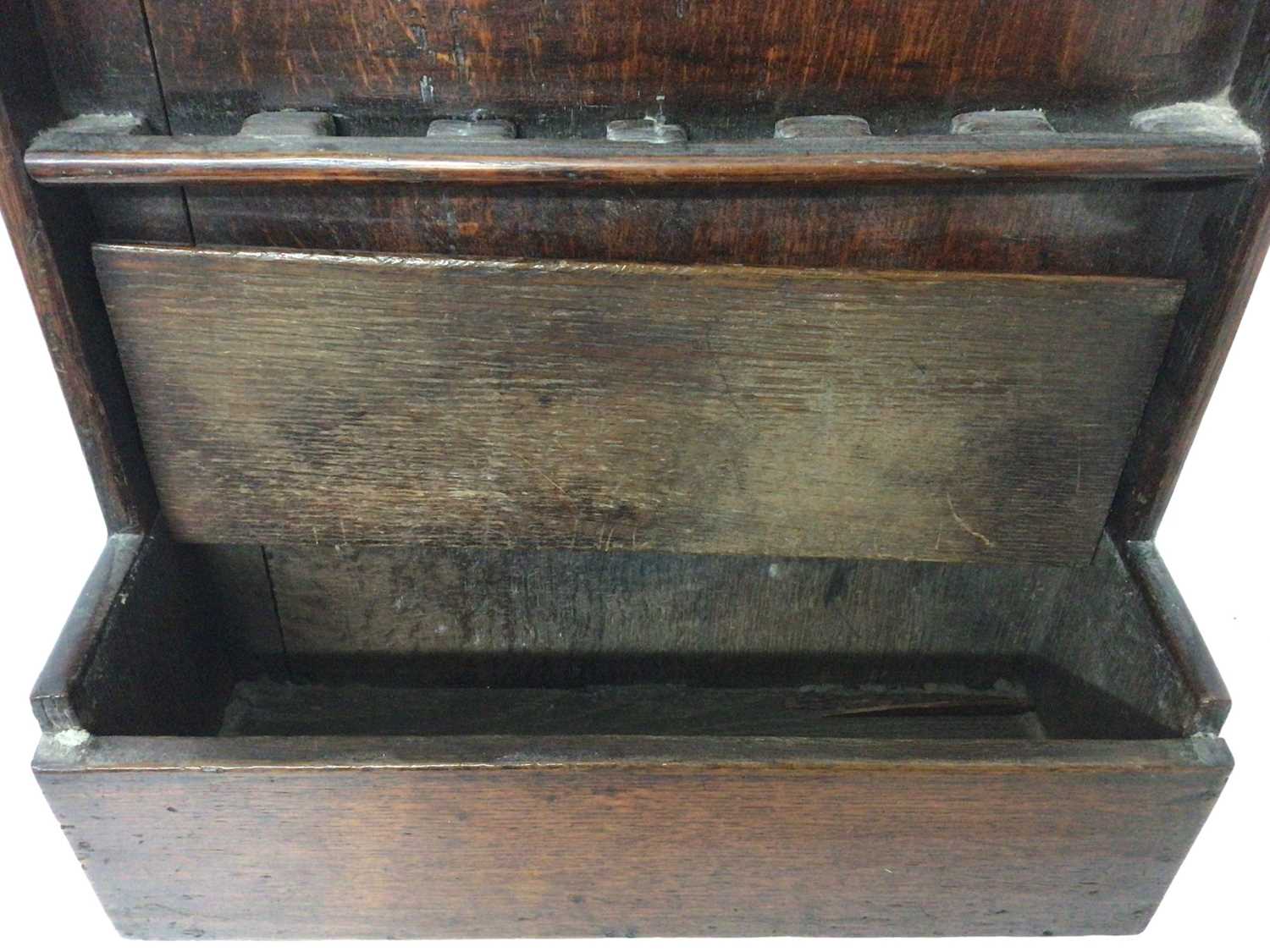 Lot 841 - Georgian oak spoon rack