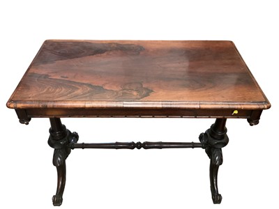 Lot 1240 - Early Victorian rosewood stretcher table.