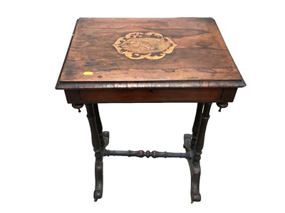 Lot 1237 - Victorian figured walnut sewing table and a rosewood sewing table