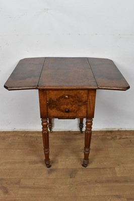 Lot 1253 - Victorian burr walnut pembroke table