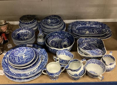 Lot 1211 - Copeland Spode Italian pattern blue and white dinner and tea wares