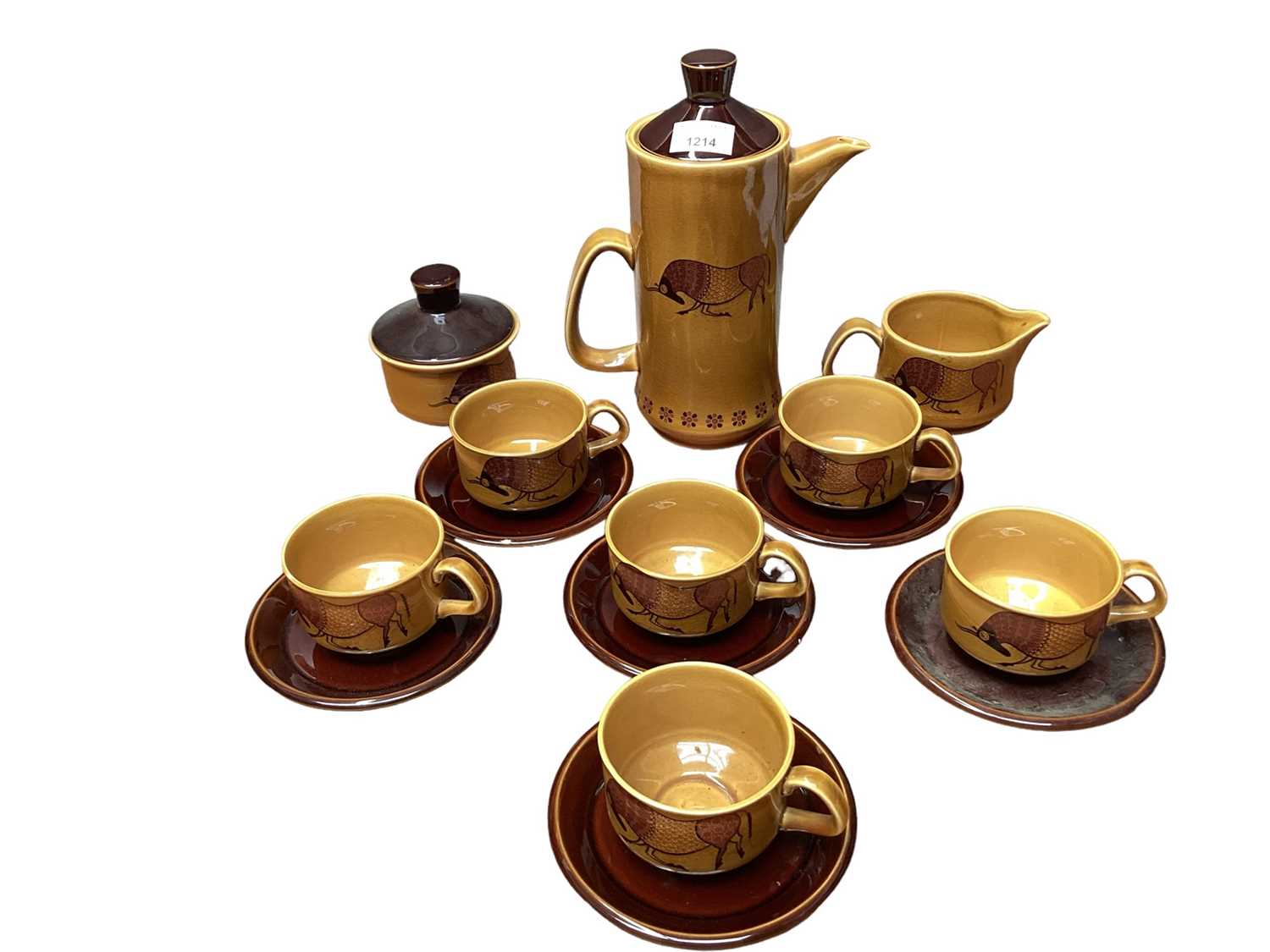 Lot 1214 - Vintage Palissy coffee set