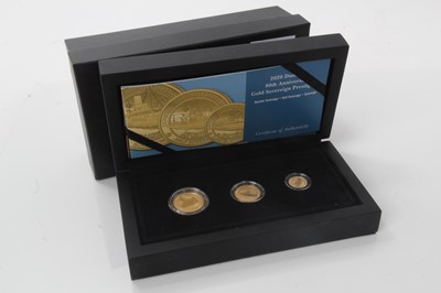 Lot 489 - Tristian De Cunha - Hattons of London three coin gold prestige proof set to include Sovereign, ½ Sovereign & ¼ Sovereign, commemorating Dunkirk 80th Anniversary 2020 (N.B. Cased with Certificate of...