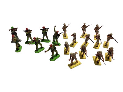 Lot 1869 - Britains Deetail WWII including Japanese, Paratroopers & Heavy Machine Gun Jeep with Howitzer, plus German Infantry, some with partial packaging (qty)