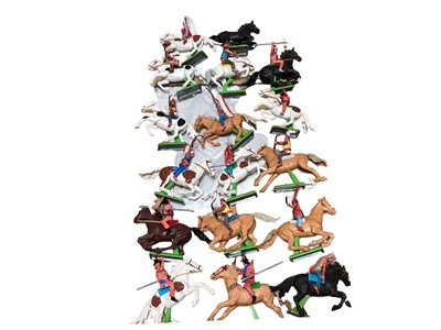 Lot 1945 - Britains Deetail c1980's Mexicans Mounted (x6) & foot (x24), Indians Mounted (x16) & foot (x34) and Cowboys/Cavalry Mounted (x5) & foot (x40), all loose (approx. 125 total)