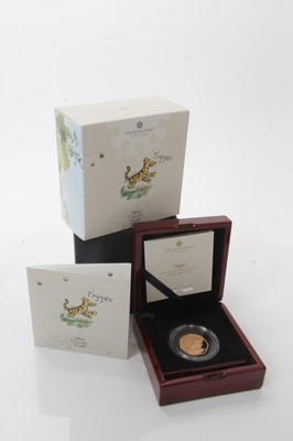 Lot 498 - G.B. - Royal Mint Winnie The Pooh - Tigger Piedfort gold proof Fifty Pence coin 2021 (N.B. Wt. 31gms, cased with Certificate of Authenticity) (1 coin)