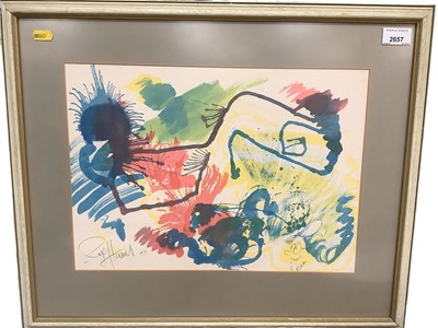 Lot 2657 - Rolf Harris, pen and colour wash study in glazed frame, signed and dated 77