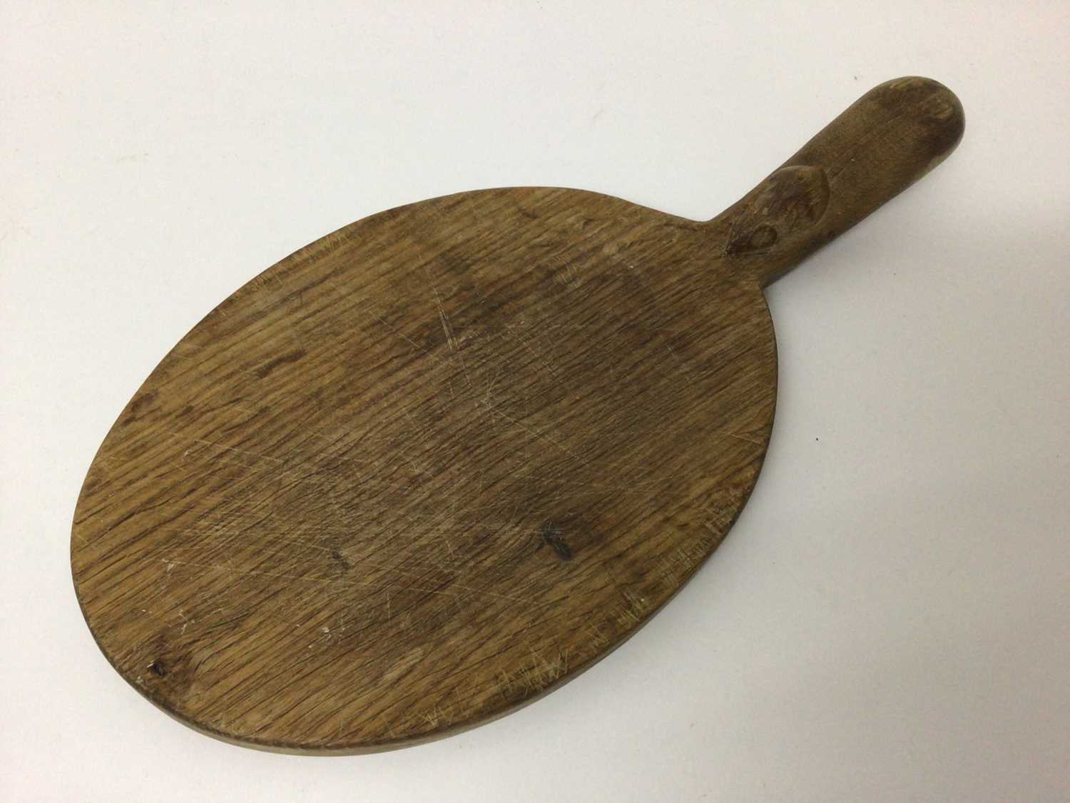 Lot 778 - Robert Thompson, Mouseman carved oak cheese board