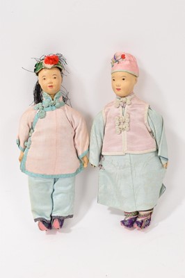 Lot 843 - Pair of early 20th century Chinese dolls