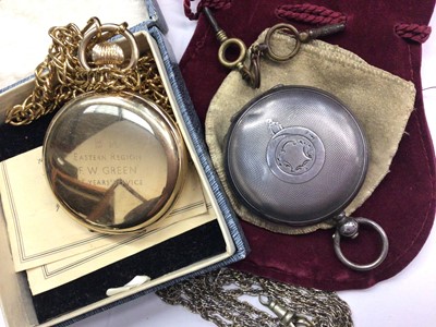 Lot 1000 - Victorian silver full hunter pocket watch, Vertex gold plated pocket watch and chain, selection of old pipes and sundries