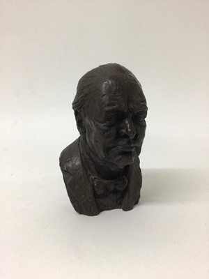 Lot 639 - Franta Belsky (1921-2000) bronzed resin bust of Sir Winston Churchill, signed