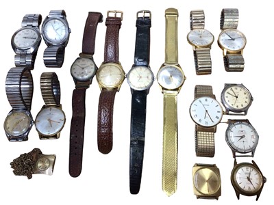 Lot 33 - Group of vintage wristwatches including Accurist, Seiko, Zenith Calendar Marines, Ramona, Sekonda, Ingersoll, Avia, Ebel, Rotary Diademe, J.W.Benson etc