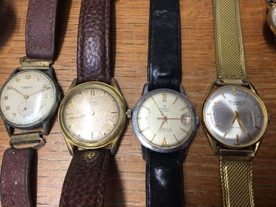 Lot 33 - Group of vintage wristwatches including Accurist, Seiko, Zenith Calendar Marines, Ramona, Sekonda, Ingersoll, Avia, Ebel, Rotary Diademe, J.W.Benson etc