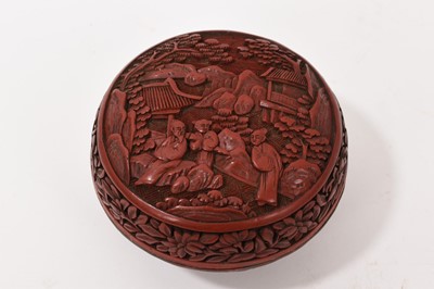 Lot 902 - Chinese red cinnabar lacquer box and cover