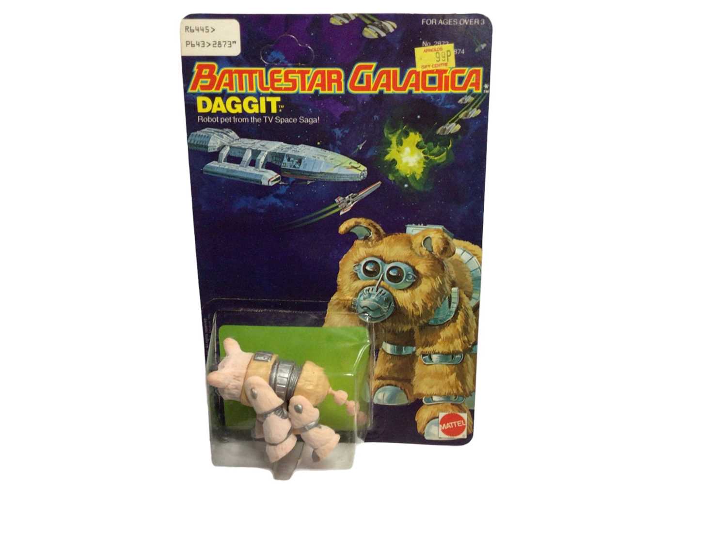 Lot 405 - Mattel 1978 Battlestar Galactica Daggit (tan) action figure, on Series 1 unpunched card and blister pack No.2873 (1)