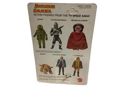 Lot 405 - Mattel 1978 Battlestar Galactica Daggit (tan) action figure, on Series 1 unpunched card and blister pack No.2873 (1)