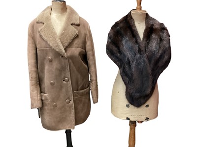 Lot 2112 - 1960's and 70's faux fur jackets makers Marno Mink and Lister Minquilla, Moorland 3/4 sheep skin coat, beaver lamb coat and a mink evening wrap.  Ermine muff and stole with tippet tails, other stol...