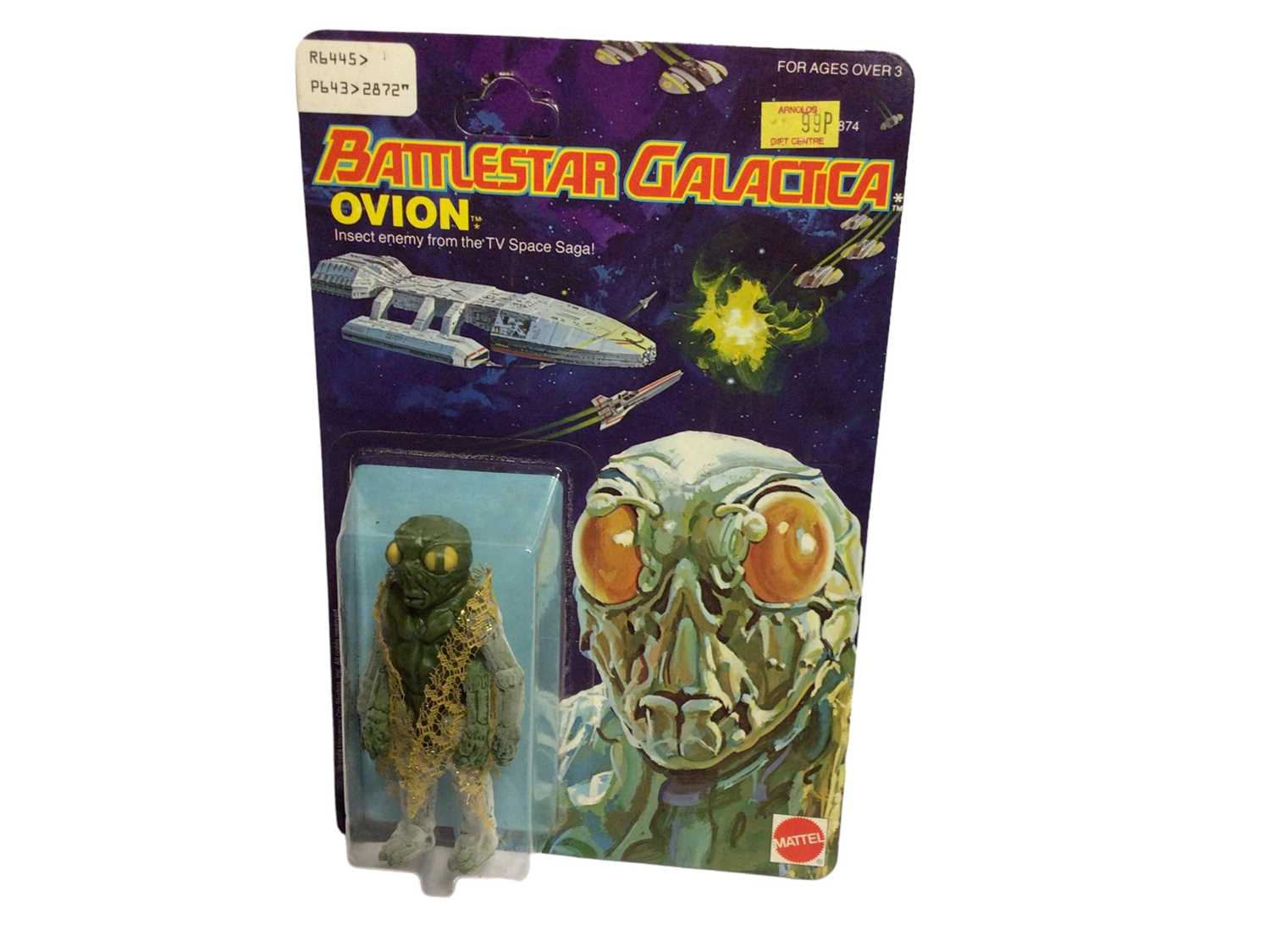 Lot 407 - Mattel 1978 Battlestar Galactica Ovion  4" action figure with yellow lace cloak, on Series 1 unpunched card and blister pack No.2874 (1)