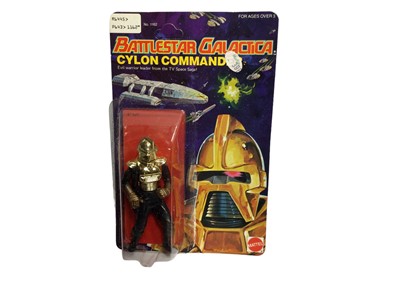 Lot 409 - Mattel 1979 Battlestar Galactica Cylon Commander 4" action figure with cylon laser rifle, on Series 2 unpunched card and blister pack No.1162 (1)