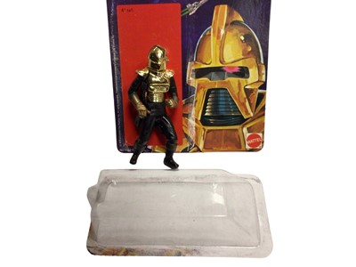 Lot 409 - Mattel 1979 Battlestar Galactica Cylon Commander 4" action figure with cylon laser rifle, on Series 2 unpunched card and blister pack No.1162 (1)