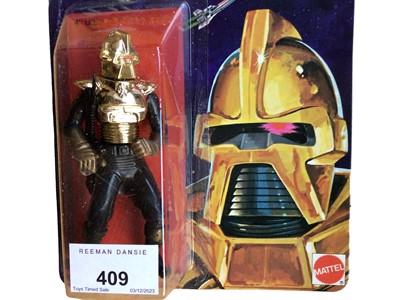 Lot 409 - Mattel 1979 Battlestar Galactica Cylon Commander 4" action figure with cylon laser rifle, on Series 2 unpunched card and blister pack No.1162 (1)