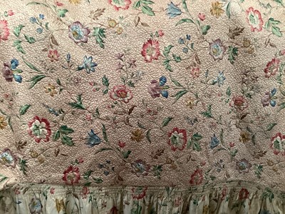 Lot 2113 - 1930's pair of fitted single quilted and padded bed-covers in printed floral cotton