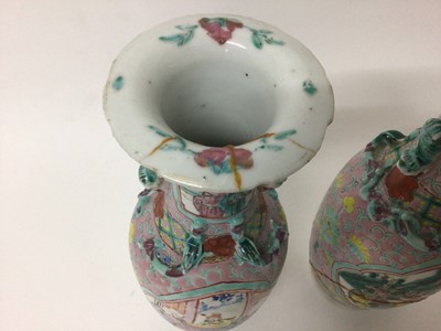Lot 31 - Pair of Chinese famille rose porcelain vases