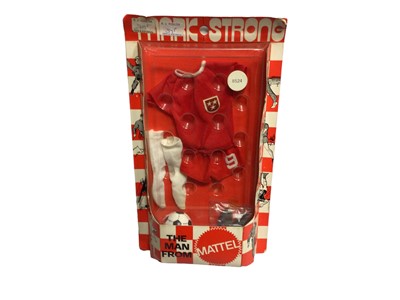 Lot 410 - Mattel 1971 Mark Strong (Big Jim) Soccer Outfit, on punched card panel with inset blister pack No.8524 (1)