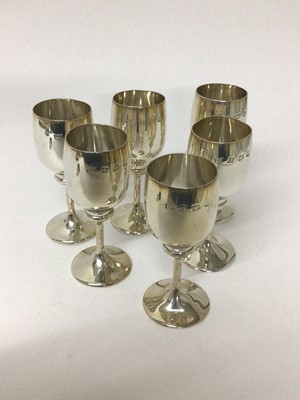 Lot 198 - Set of six silver goblets