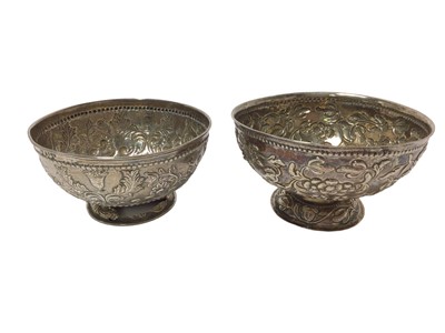 Lot 321 - Two Continental embossed silver bowls