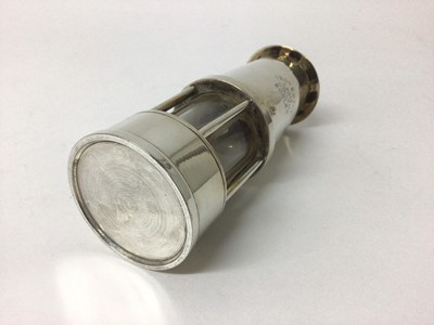 Lot 19 - Unusual silver plated miniature miners lamp