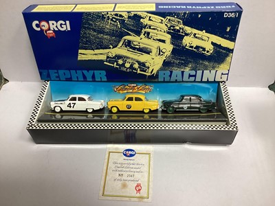 Lot 1986 - Corgi Limited Edition Zephyr Racing D36/1, 150th anniversary of the Penny Post D37/1 (x3) & EFE The Rank Hovis Story Volume II (x4), all boxed