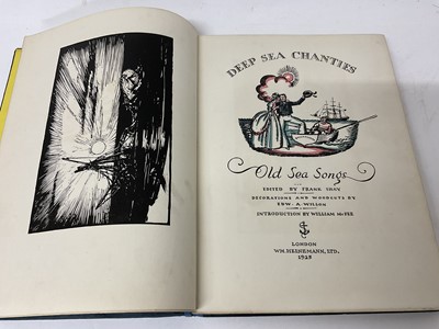 Lot 1558 - Children illustrated, including Howard Pyle - Book of Pirates, 1921, Deep sea shanties, illustrated by Edward A Wilson, 1925 first edition, others illustrated by Dulac