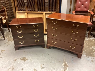 Lot 1322 - Two Redman & Hales mahogany chests of four drawers on bracket feet