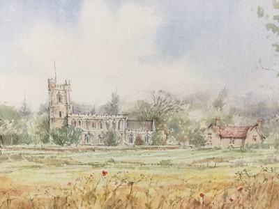 Lot 6 - Terry Jeffrey two watercolours - Stratford St Mary and Mistley, both signed, 24cm x 41cm and 26cm x 29cm, in glazed frames